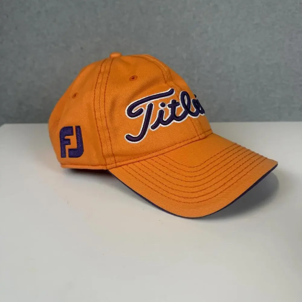 Titleist Orange Unisex Adult Adjustable Golf Baseball Cap Hat